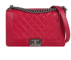 Medium Boy Bag, Leather, Pink, 19275603(2014), 1*